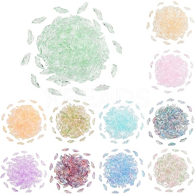 100Pcs Baking Paint Transparent Glass Pendants GLAA-YW0004-81A-1