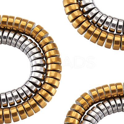 2 Strands 2 Colors Electroplate Non-magnetic Synthetic Hematite Beads Spacers Strands G-TA0001-28-1