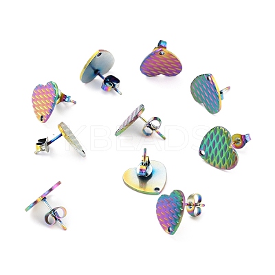 Ion Plating(IP) 304 Stainless Steel Stud Earring Findings STAS-I183-04B-M-1