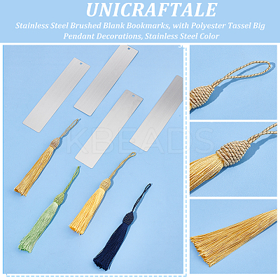 Stainless Steel Brushed Blank Bookmarks AJEW-UN0001-46-1