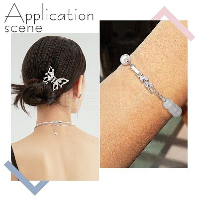 10Pcs Rack Plating Brass Clear Cubic Zirconia Watch Band Clasps KK-SC0003-11P-1