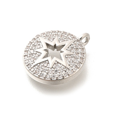Brass Micro Pave Clear Cubic Zirconia Pendants KK-L225-020P-1