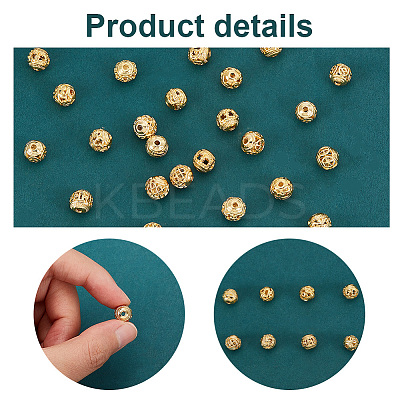 32Pcs 8 Style Alloy Hollow Beads FIND-PH0010-78-1