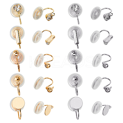 20Pcs 10 Styles Brass Micro Pave Clear Cubic Zirconia Ear Cuff Findings FIND-HS0002-03-1