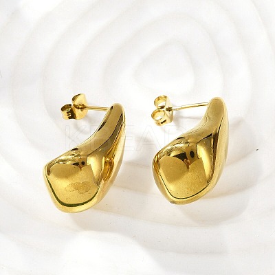 304 Stainless Steel Teardrop Stud Earrings for Women EJEW-S272-03G-1