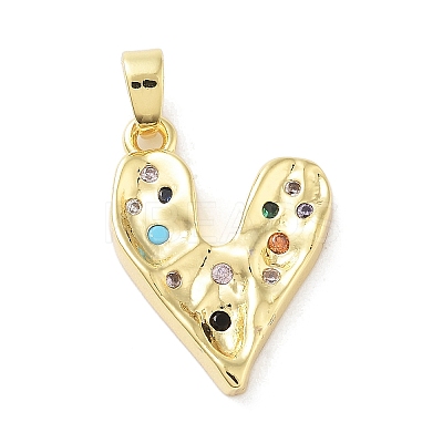 Brass Micro Pave Cubic Zirconia Pendants KK-F877-27G-1
