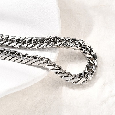 304 Stainless Steel Cuban Chain Bracelets for Men BJEW-B140-06C-1