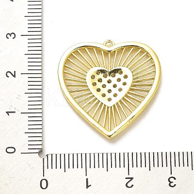 Rack Plating Brass Micro Pave Clear Cubic Zirconia Pendants KK-L210-010G-1