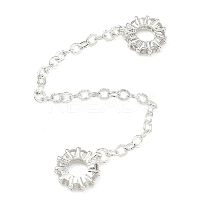 Brass Micro Pave Clear Cubic Zirconia European Beads KK-G557-18S-1