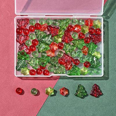 80Pcs 7 Styles Transparent Glass Beads Strands EGLA-FS0001-45-1