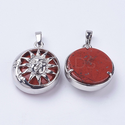 Natural Red Jasper Pendants G-K234-C02-1