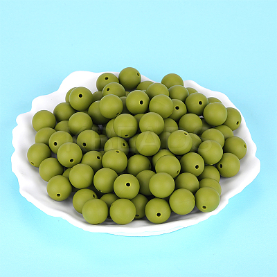 Round Silicone Focal Beads SI-JX0046A-19-1