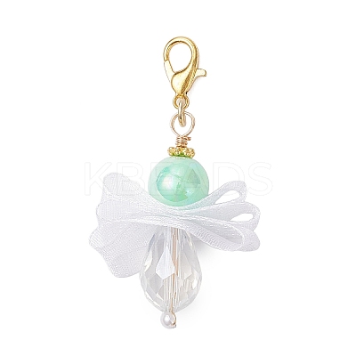 5Pcs Angel Glass & Acrylic Pendant Decorations HJEW-JM04180-02-1