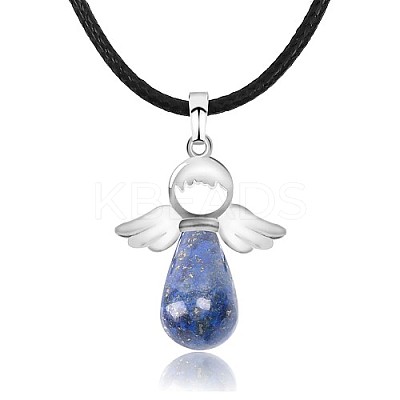 Angel Natural Lapis Lazuli Pendant Necklaces OH8264-01-1