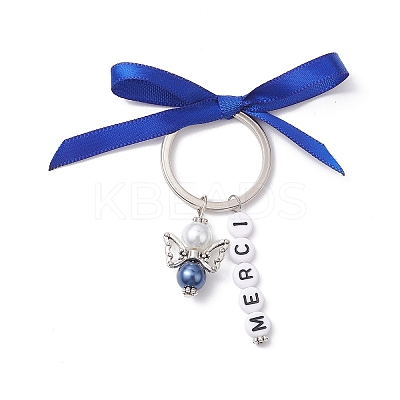 Angel Glass Pearl Beads & Acrylic Beads Charms Keychain KEYC-PH01054-05A-1