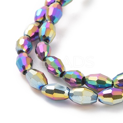 Electroplate Glass Beads Strands EGLA-J013-4X6mm-F15-1