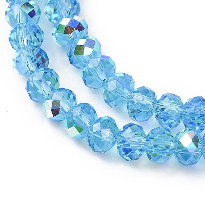 Electroplate Transparent Glass Beads Strands EGLA-A046-01B-16-1