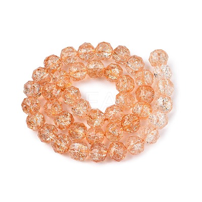Crackle Transparent Glass Beads Strands GLAA-N063-10mm-10-1