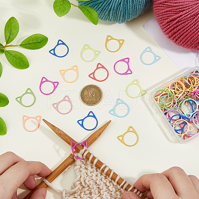 96Pcs 12 Colors Baking Paint Iron Stitch Markers IFIN-HS0001-05-1