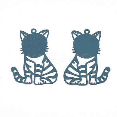 430 Stainless Steel Kitten Pendants STAS-S108-18A-1