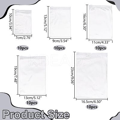 50Pcs 5 Styles PVC Resealable Bags ABAG-WR0001-10-1