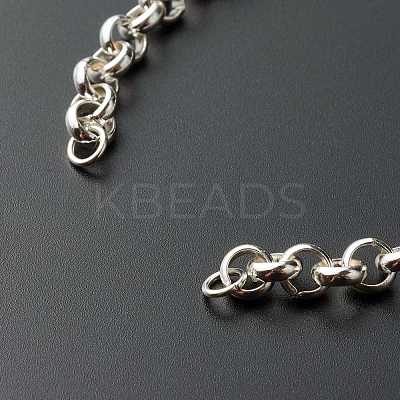 304 Stainless Steel Rolo Chain Bracelet AJEW-JB01012-1