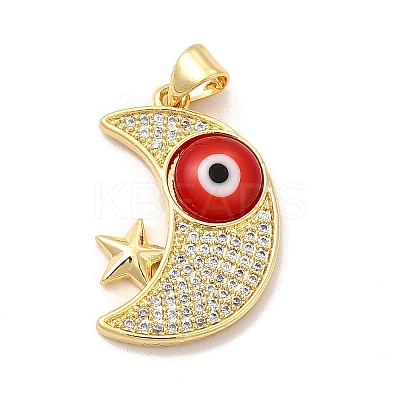 Rack Plating Brass Micro Pave Clear Cubic Zirconia Pendants LAMP-A153-01G-04-1