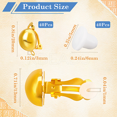 40Pcs Brass Clip-on Earring Findings KK-SP0001-14G-1
