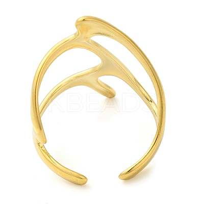 304 Stainless Steel Open Cuff Rings for Women LS-RJEW-Z043-02F-1