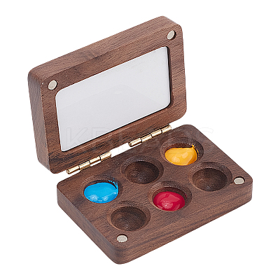 Wood Watercolor Paints Tins Box AJEW-WH0542-84B-1
