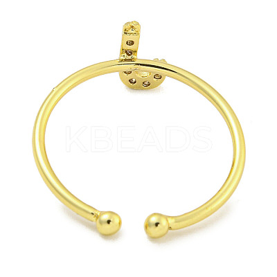 Rack Plating Brass Open Cuff Rings for Women RJEW-F162-02G-J-1
