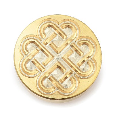 Golden Tone Wax Seal Brass Stamp Heads STAM-P002-01G-09-1