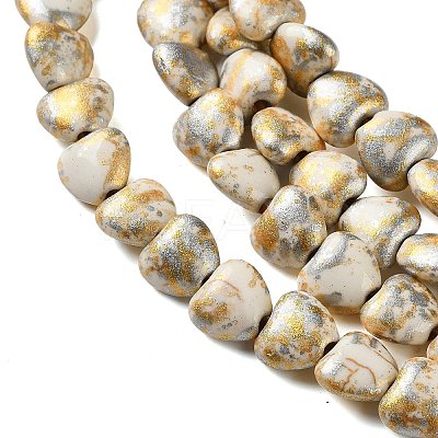 Spray Printed Synthetic Turquoise Beads Strands TURQ-P002-01A-06-1