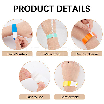 300Pcs Synthetic Paper Polypropylene Disposable Wristbands BJEW-SP0001-09I-1