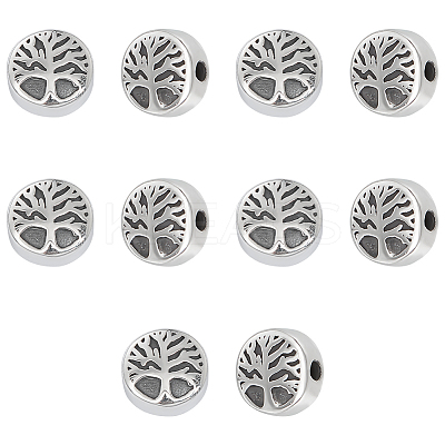 10Pcs Retro 304 Stainless Steel Beads STAS-UN0055-58-1