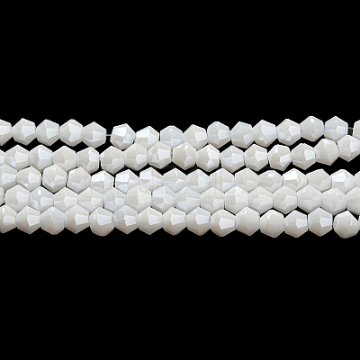 Opaque Solid Color Electroplate Glass Beads Strands GLAA-F029-P4mm-C15-1