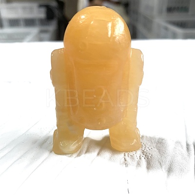 Natural Calcite Carved Robot Figurines PW-WGAEA8B-04-1