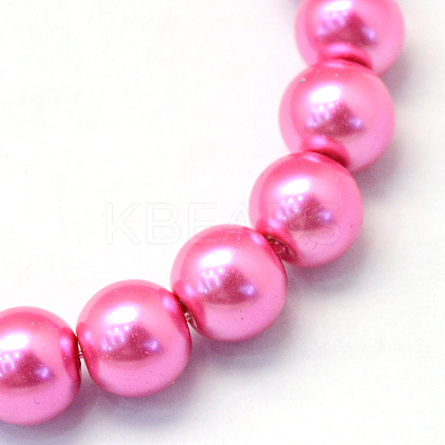 Baking Paint Pearlized Glass Pearl Round Bead Strands X-HY-Q003-6mm-54-1