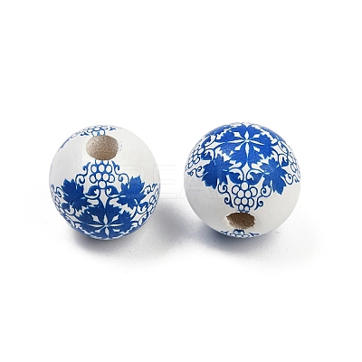 Spray Painted Wood European Beads WOOD-F017-08B-1