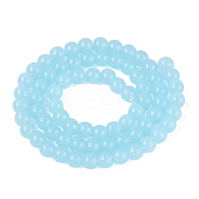 Imitation Jade Glass Beads Strands GLAA-T032-J6mm-07-1