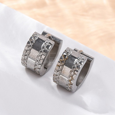 304 Stainless Steel Polishing effect Hoop Earrings EJEW-M001-16P-1