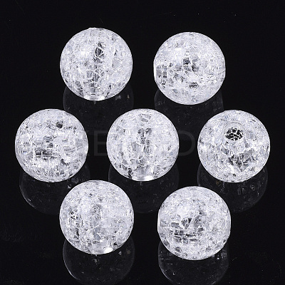 Transparent Crackle Acrylic European Beads X-CACR-N003-35-1