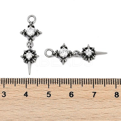 316 Surgical Stainless Steel Micro Pave Cubic Zirconia Pendants X-STAS-G349-03AS-02-1