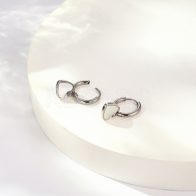 3 Pairs 3 Style 304 Stainless Steel Dangle Hoop Earrings Set ZS0378-1
