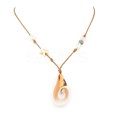 Shell Pendant Necklaces NJEW-TA00179-02-1