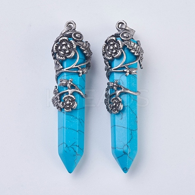 Natural & Synthetic Gemstone Pointed Pendants G-F529-B-1