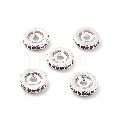 Brass Micro Pave Cubic Zirconia Beads KK-R216-10C-S02-1