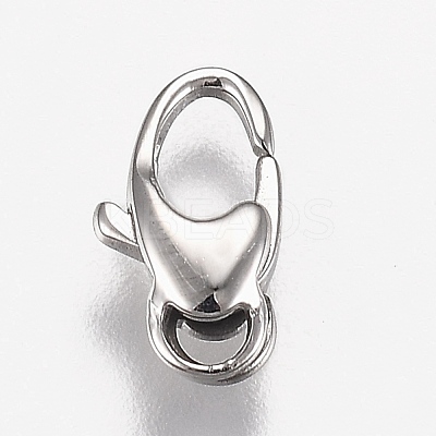 Tarnish Resistant Polished 316 Surgical Stainless Steel Lobster Claw Clasps STAS-Z013-05B-1