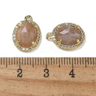 Natural Sunstone Faceted Oval Pendants G-I375-02G-06-1
