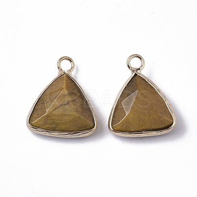 Natural Tiger Eye Pendants G-S359-029C-1